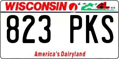 WI license plate 823PKS