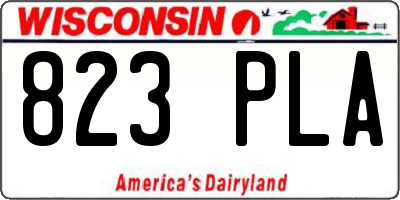 WI license plate 823PLA