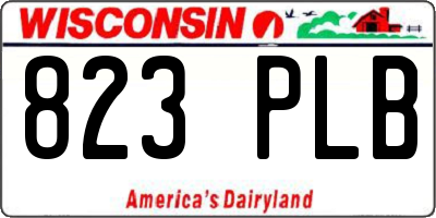 WI license plate 823PLB