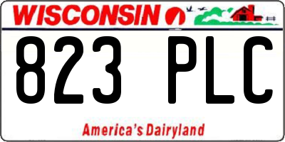 WI license plate 823PLC