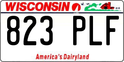 WI license plate 823PLF