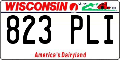 WI license plate 823PLI