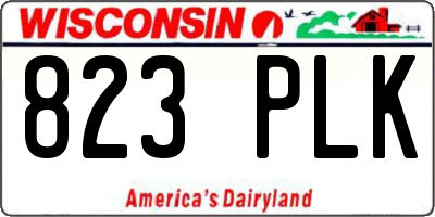 WI license plate 823PLK