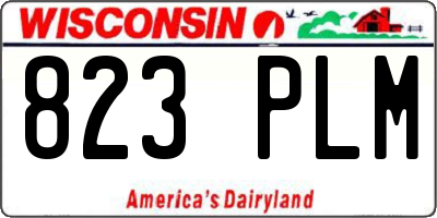 WI license plate 823PLM