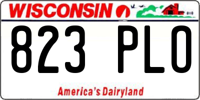 WI license plate 823PLO