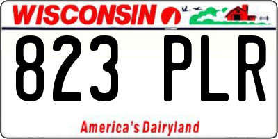WI license plate 823PLR