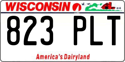 WI license plate 823PLT