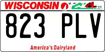WI license plate 823PLV