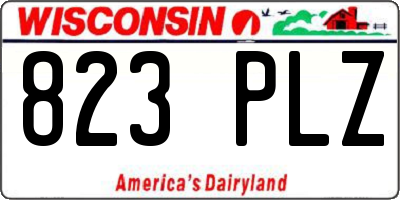 WI license plate 823PLZ