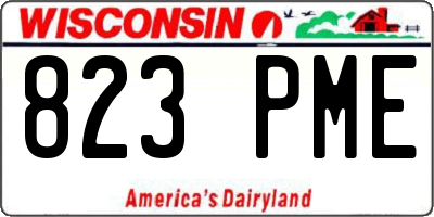 WI license plate 823PME