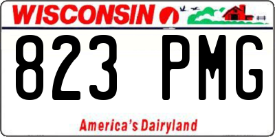 WI license plate 823PMG