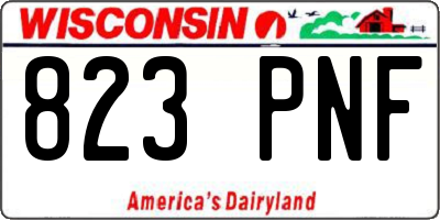 WI license plate 823PNF