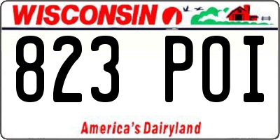 WI license plate 823POI