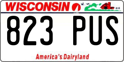 WI license plate 823PUS