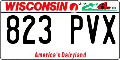 WI license plate 823PVX
