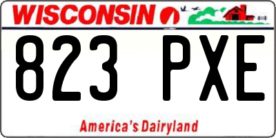 WI license plate 823PXE