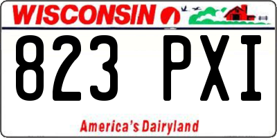 WI license plate 823PXI