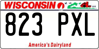 WI license plate 823PXL