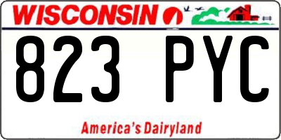 WI license plate 823PYC