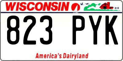 WI license plate 823PYK