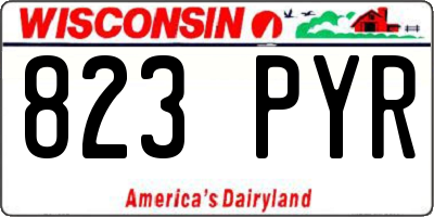 WI license plate 823PYR