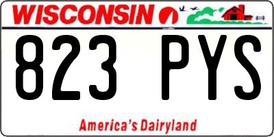 WI license plate 823PYS