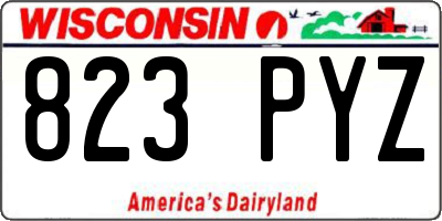 WI license plate 823PYZ