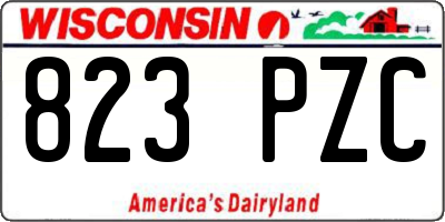 WI license plate 823PZC