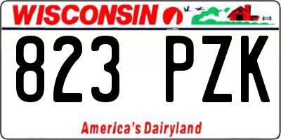 WI license plate 823PZK