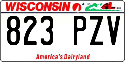 WI license plate 823PZV