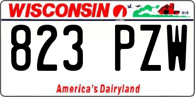 WI license plate 823PZW