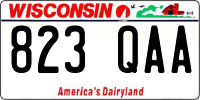 WI license plate 823QAA