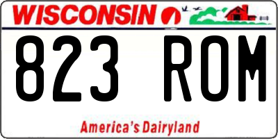 WI license plate 823ROM