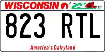 WI license plate 823RTL