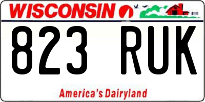 WI license plate 823RUK