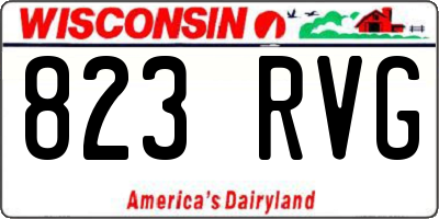 WI license plate 823RVG