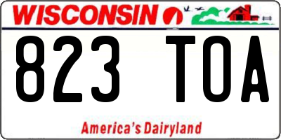 WI license plate 823TOA