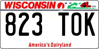 WI license plate 823TOK