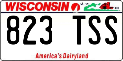 WI license plate 823TSS