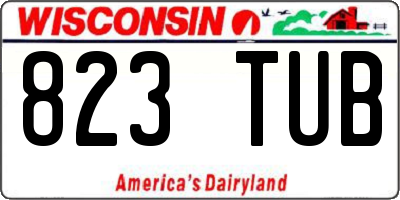 WI license plate 823TUB