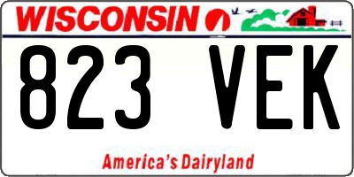 WI license plate 823VEK