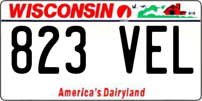 WI license plate 823VEL