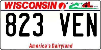 WI license plate 823VEN
