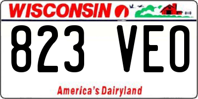 WI license plate 823VEO
