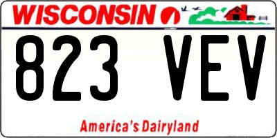WI license plate 823VEV