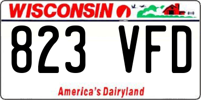 WI license plate 823VFD
