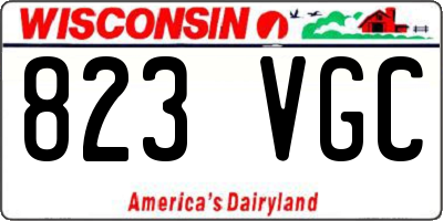 WI license plate 823VGC