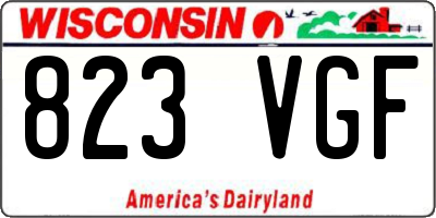 WI license plate 823VGF