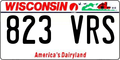 WI license plate 823VRS