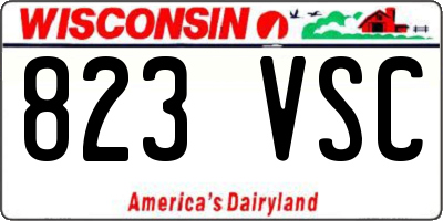 WI license plate 823VSC